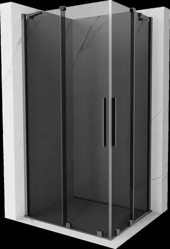 MEXEN/S Velar Duo sprchový kout, posuvné dveře 90 x 80, grafit, grafit metal 871-090-080-42-95