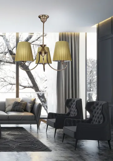 Lustr 3xE27 medový 54cm Mozart