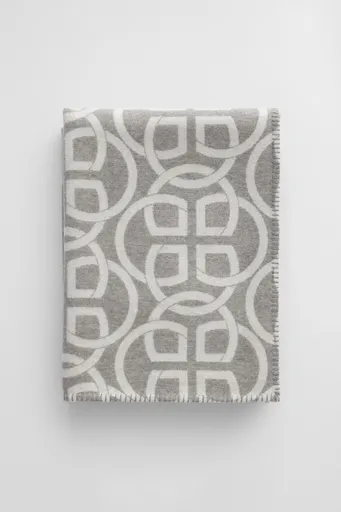 DEKA GANT MONOGRAM WOOL THROW 130x180 LIGHT GREY