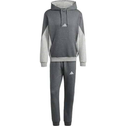adidas SPORTSWEAR FLEECE COLORBLOCK TRACKSUIT Pánská tepláková souprava, tmavě šedá, velikost