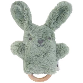 O.B Designs Bunny Soft Rattle Toy plyšová hračka s chrastítkem Sage 3m+ 1 ks