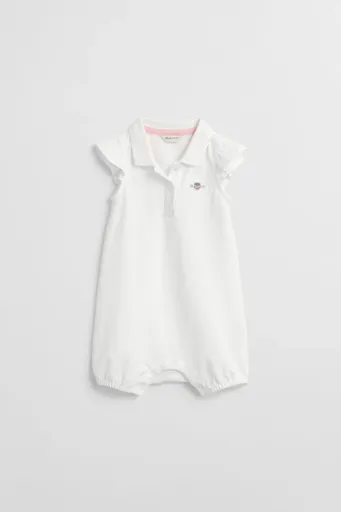 BODY GANT RUFFLED PIQUE ROMPER WHITE