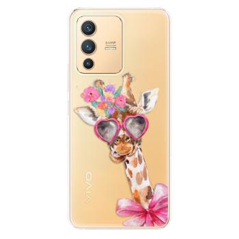 Odolné silikonové pouzdro iSaprio - Lady Giraffe - Vivo V23 5G