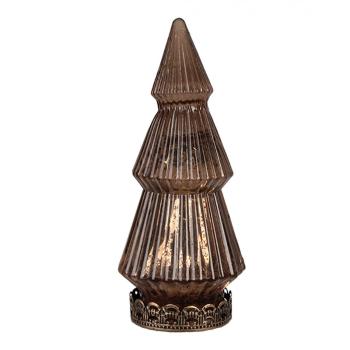 Měděný skleněný dekorační svítící stromek LED Tree - Ø 7*16 cm  6GL4569KO