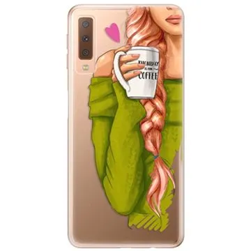 iSaprio My Coffe and Redhead Girl pro Samsung Galaxy A7 (2018) (coffread-TPU2_A7-2018)