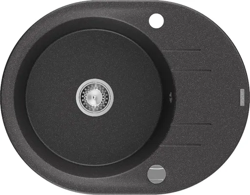 MEXEN Kevin granitový dřez 1 s odkapávačem 586x458 mm,černá kropenatý, sifon chrom 6517581005-76