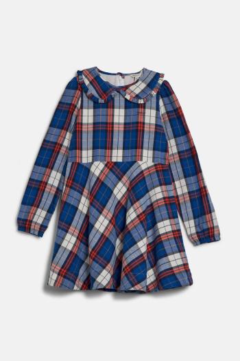 ŠATY GANT CHECKED FLANELL DRESS BOLD BLUE