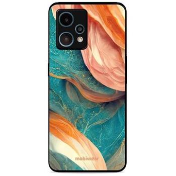 Mobiwear Glossy lesklý pro Realme 9 - G025G - Azurový a oranžový mramor (5904808526692)