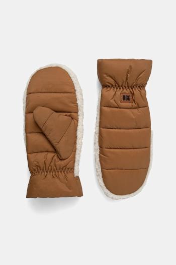 Rukavice UGG W AW FLUFF MITTEN hnedá farba, 101019