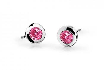 Cutie Jewellery Dětské náušnice z bílého zlata C1537-30-X-2 fuchsiová