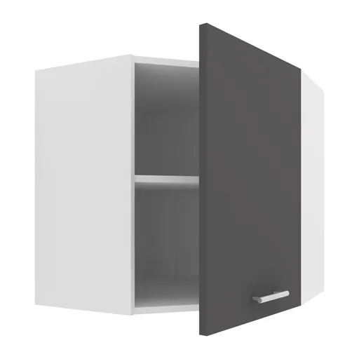 VCM Horní rohová kuchyňská skříňka Esilo, 57 cm, antracit