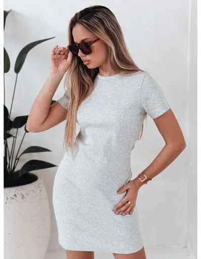 Dámské pruhované mini šaty RIBBINA světle šedé