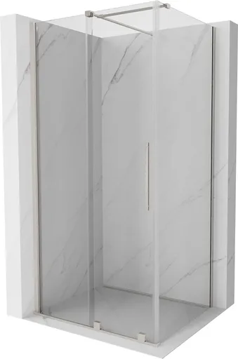 MEXEN/S Velar sprchový kout, posuvné dveře 90 x 85, transparent, nikl kartáčovaná 871-090-085-01-97