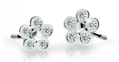 Cutie Jewellery Dětské kytičkové náušnice z bílého zlata C2744-30-X-2 bílá