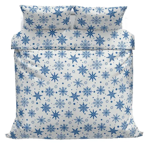 Povlečeme vše Bavlněné povlečení Vločky modrobílé 140x200, 70x90 cm