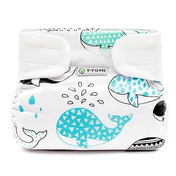 T-TOMI ortopedické abdukční kalhotky - suchý zip, Whales (3 – 6 kg) (8594166540927)