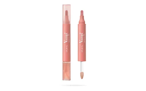PUPA Milano Fix a olejový lesk na rty 2v1 Vamp! (Marker Duo) 4 ml 002 Frozen Rose