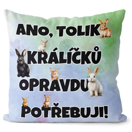 Polštář Tolik králíčků (Velikost: 40 x 40 cm)