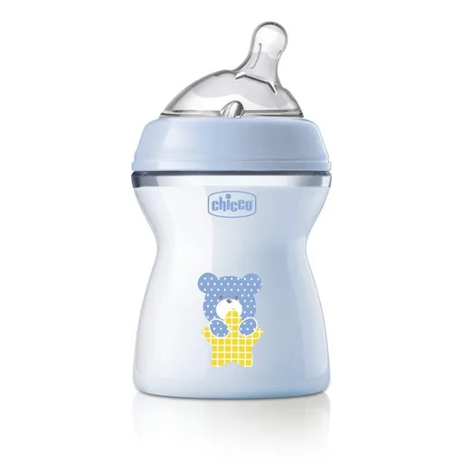 Chicco Láhev kojenecká Natural Feeling 250 ml chlapec 2m+