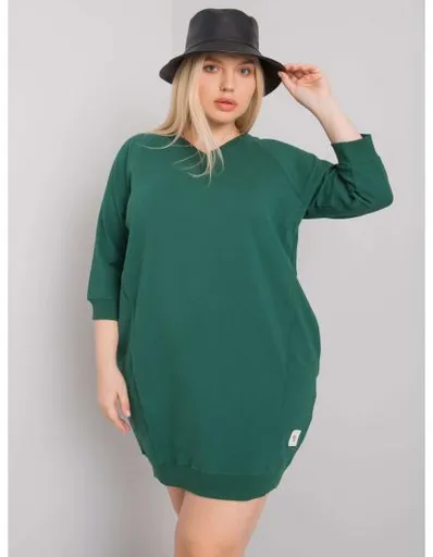 Dámské šaty Karissa bavlněné plus size tmavě zelené
