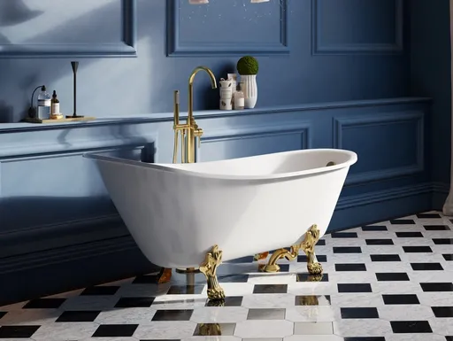 BESCO Volně stojící vana OLAYA bílá Nožičky k vaně Bílé, Rozměr vany 160 × 68  VANOLA160W