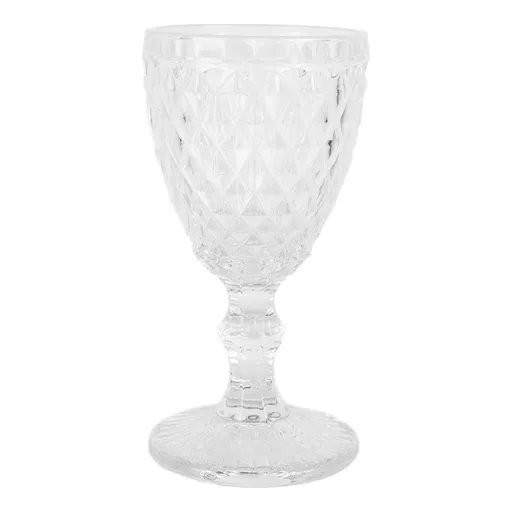 Transparentní sklenička na vodu na noze Diamond - Ø 8*16 cm / 200 ml Clayre & Eef