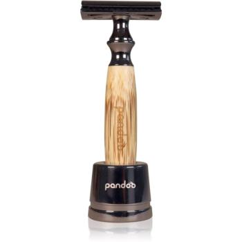 Pandoo Bamboo Safety Razor aparat de ras + capete de schimb 10 ks Thick Handle 1 buc