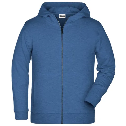 James & Nicholson (Daiber) Dětská mikina na zip z biobavlny 8026k - Světle džínový melír | L