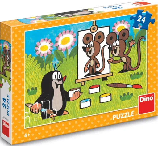 Puzzle Krtek malířem 24 dílků