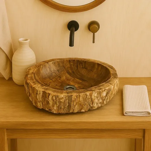 Kamenné umyvadlo na desku 30–40 cm