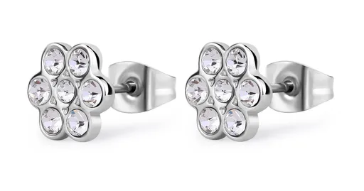 S'Agapõ Něžné ocelové náušnice s čirými krystaly Aurora SAR48