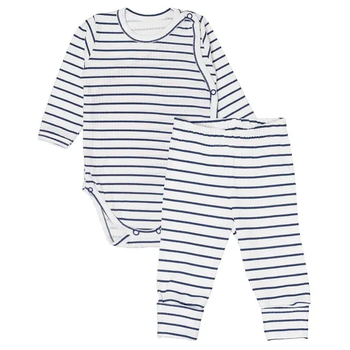 MBaby Zavinovací žebrované body + tepláčky, 2D sada Proužek, granát, vel. 68