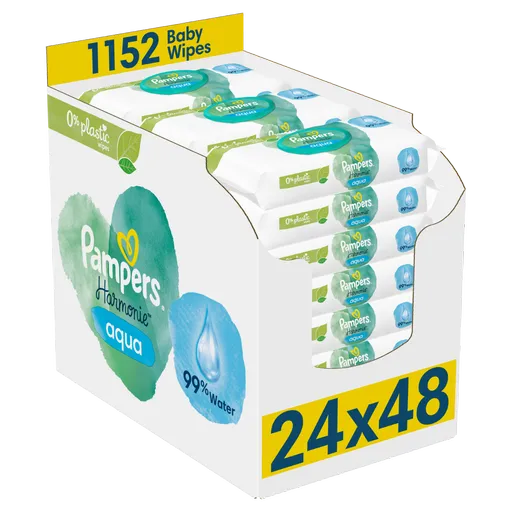 Pampers Harmonie Aqua vlhčené ubrousky 24x48 ks