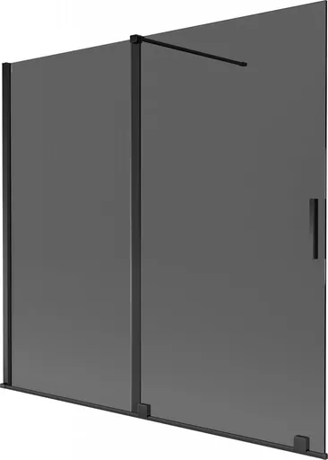MEXEN/S Velar dvoukřídlá posuvná vanová zástěna 170 x 150, grafit, černá 896-170-000-41-70