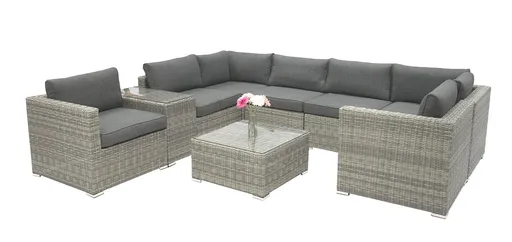 DEOKORK Ratanová variabilní sestava SEVILLA  pro 7 osob (šedá)