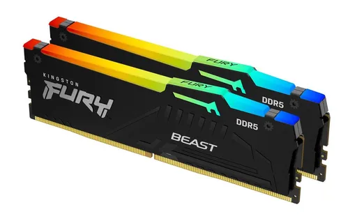 KINGSTON DIMM DDR5 64GB (Kit of 2) 6400MT/s CL32 Non-ECC FURY Beast RGB EXPO, Černá