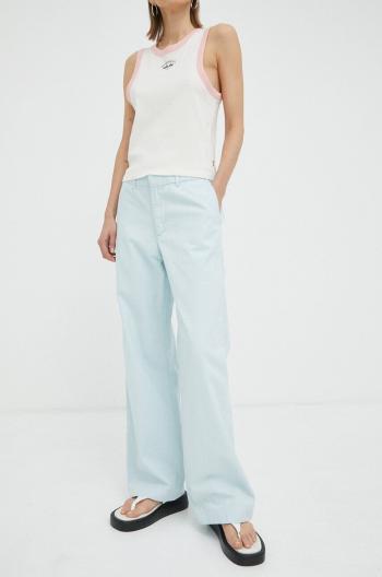 Bavlněné kalhoty Levi's široké, high waist