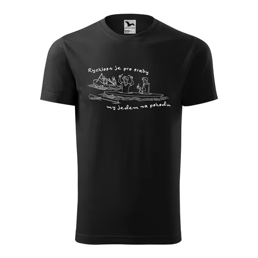 Bontis Tričko s potiskem "Rychlost je pro sraby" - Černá | L