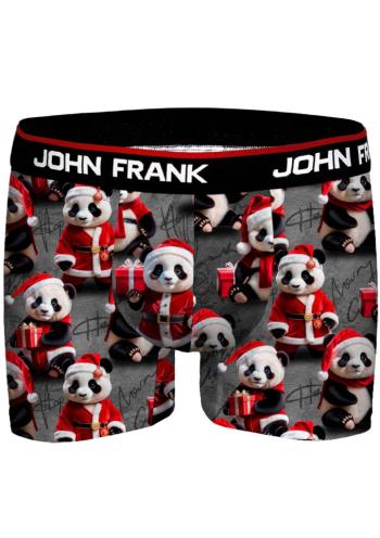 Pánské boxerky John Frank JFBD52-CH-SANTA PANDA M Šedá