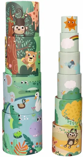 Adam Toys Kubus pyramida skládanka 10 ks, Safari