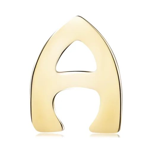 Přívěsek ze žlutého 14K zlata, tiskací písmeno A, zrcadlově lesklé