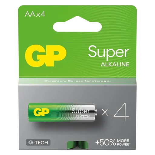 Alkalická baterie GP Super LR6 (AA), 4 ks