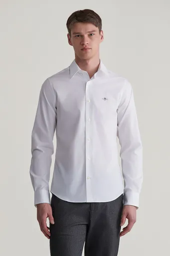 KOŠILE GANT SLIM POPLIN STRETCH SHIRT WHITE