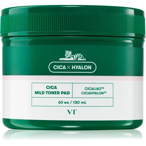 VT Cosmetics Cica Mild Toner Pad peelingové pleťové tamponky se zklidňujícím účinkem 60 ks
