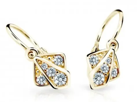 Cutie Diamonds Zlaté dětské náušnice s diamanty C2241-10-10-X-1-D