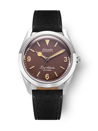 Nivada Grenchen Super Antarctic 3.6.9. Brown No Vintage Effect - Beige Luminous - Black Leather