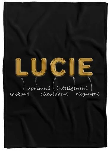 Deka Ženská jména – GOLD (Jméno: Lucie, Podšití beránkem: NE)