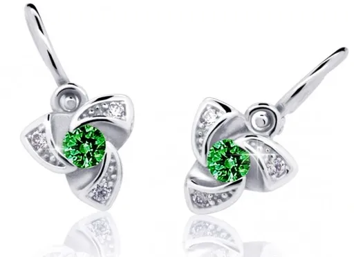 Cutie Jewellery Dětské náušnice z bílého zlata C2203-10-X-2 zelená
