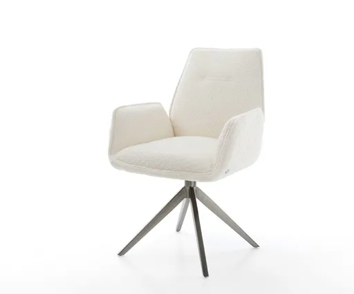 Otočná židle Zoa-Flex Bouclé Bílý křížový rám široký Grafitový