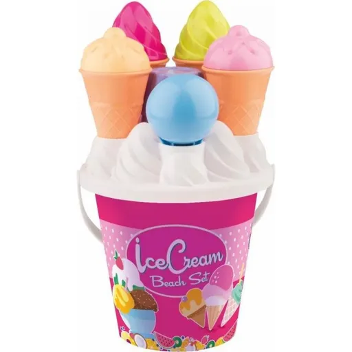 Sada na písek zmrzlina a cup cake růžový kyblík